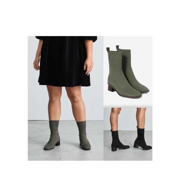 Everlane The High-Ankle Glove Boots in ReKnit Caper Green Size 9 - Picture 12 of 16